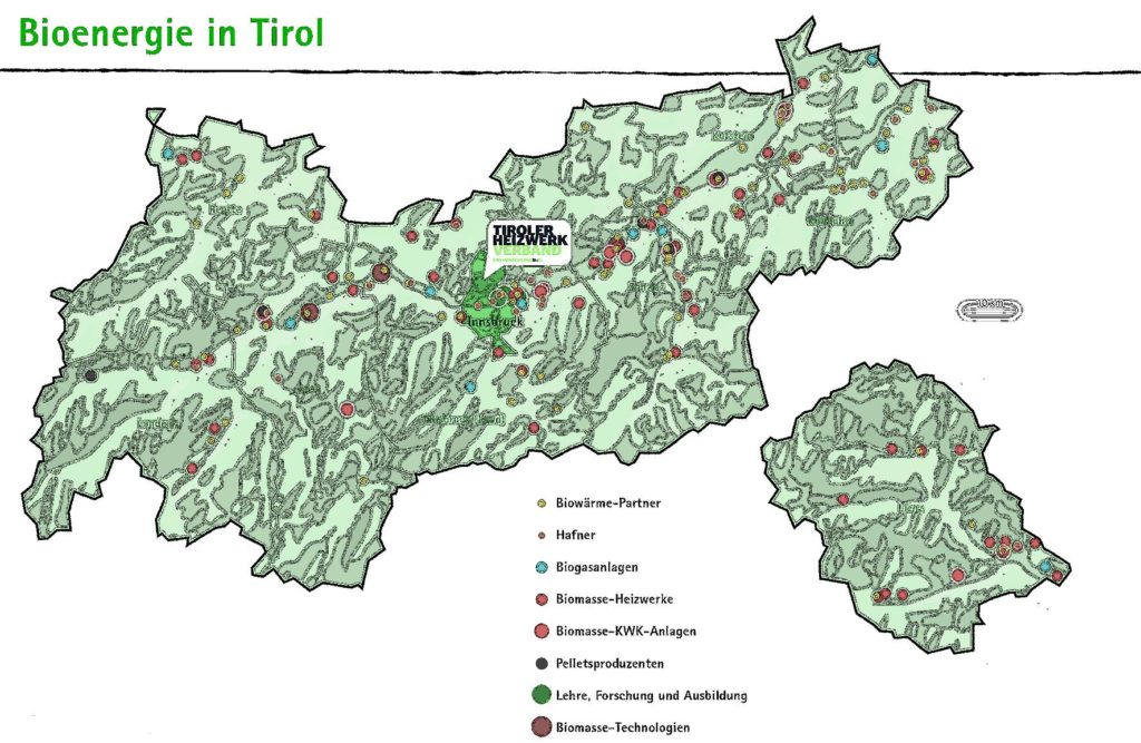 Karte Bioenergie in Tirol